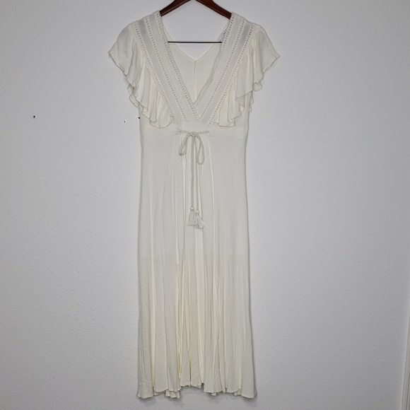 Baltic Born Womens The Jennifer Deep Babydoll V Maxi Dress Size S Wedding Boho - Picture 6 of 16